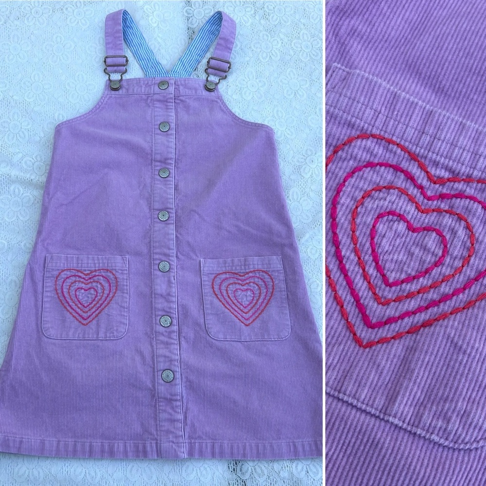 Boden pink corduroy dress button front size 9-10